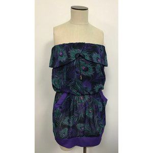 NWOT Ali & Kris Peacock Feather Off Shoulder Dress